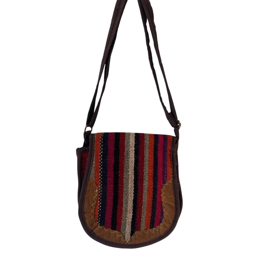 Woven Multicolor Stripe Crossbody Bag - Boho Shoulder Bag - Picture 4 of 10